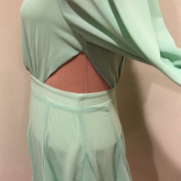Francesca’s Collection Pink Lily Dress Size Small Mint Green Cutout Sides - Picture 4 of 11